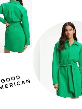 Good American Poplin Shirt Dress
